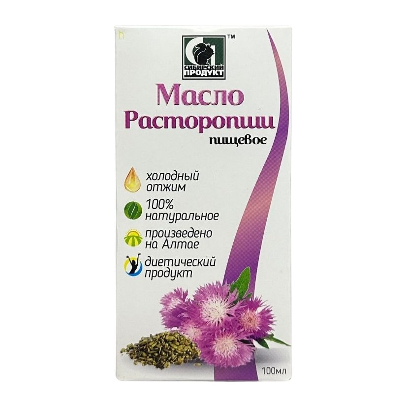 Масло нерафинированное пищевое Сибирское Расторопши 100 мл