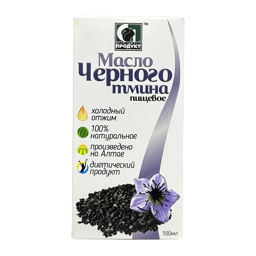 Масло нерафинированное пищевое Сибирское Масло Черного тмина 100 мл