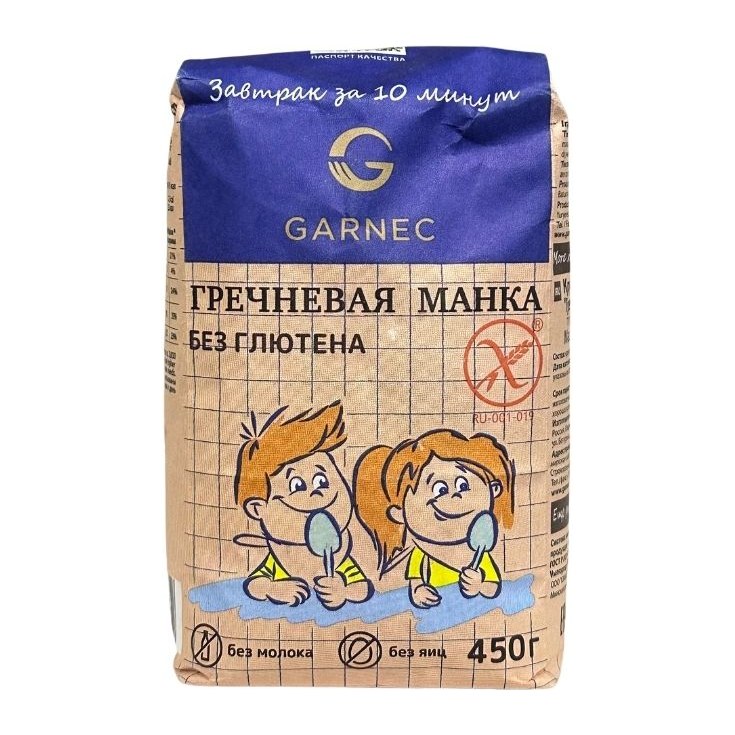Гарнец Гречневая манка 450 гр