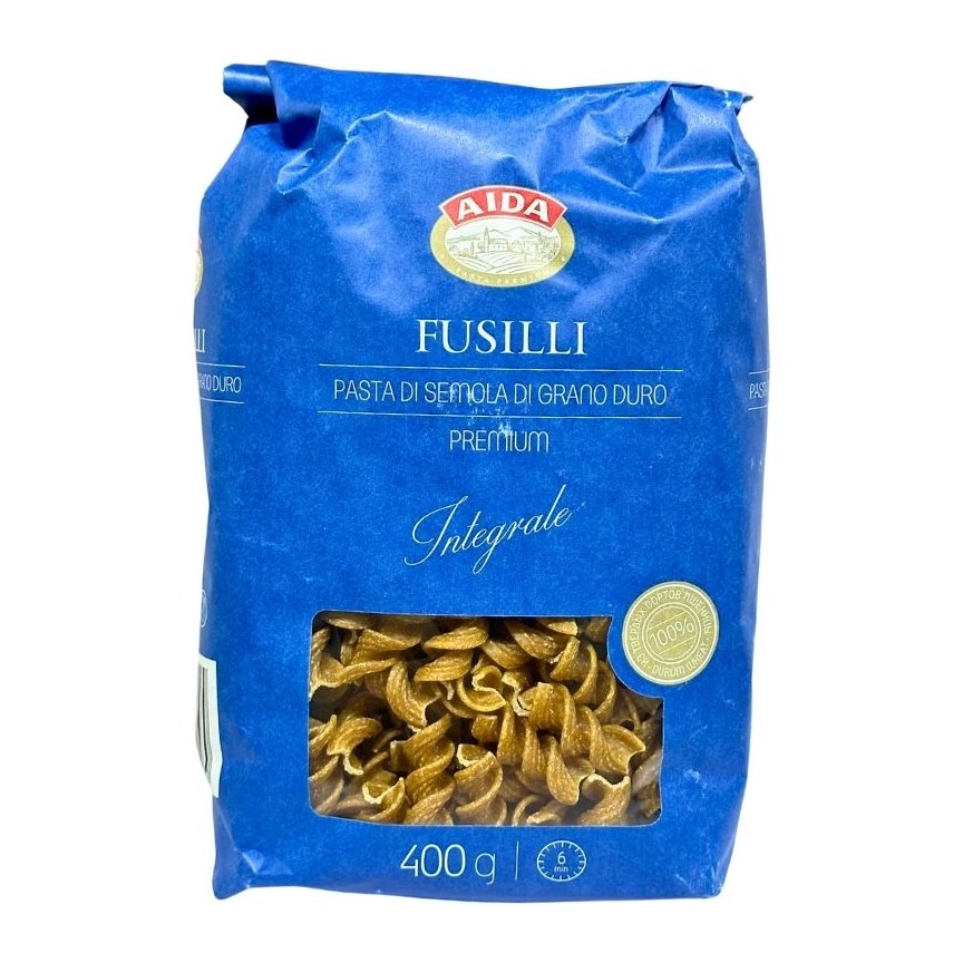 Макаронные изделия цельнозерновые AIDO Fusilli Спираль 400 гр 20 шт