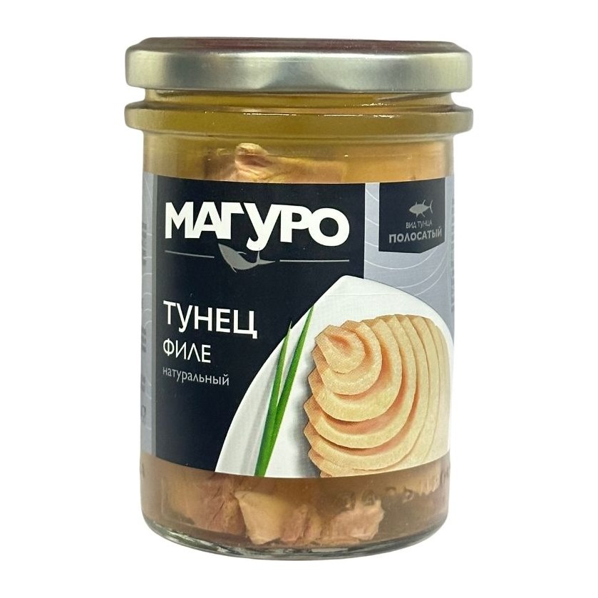 Тунец Магуро желтоперый филе-кусочки в натуральной заливке Китай 170 гр 24 шт