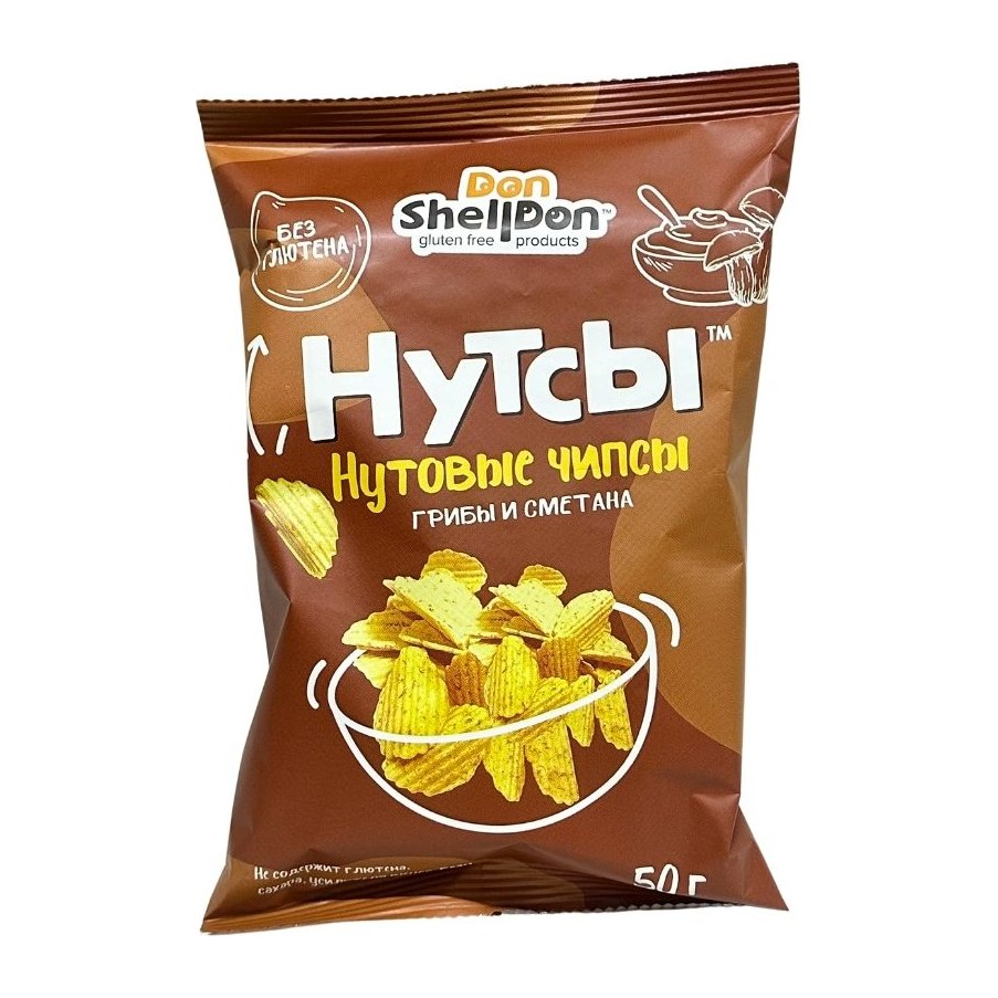Чипсы нутовые НУТСЫ Грибы и сметана 50 гр