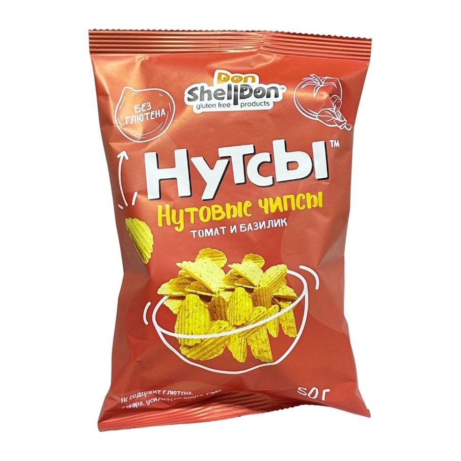 Чипсы нутовые НУТСЫ Томат и базилик 50 гр