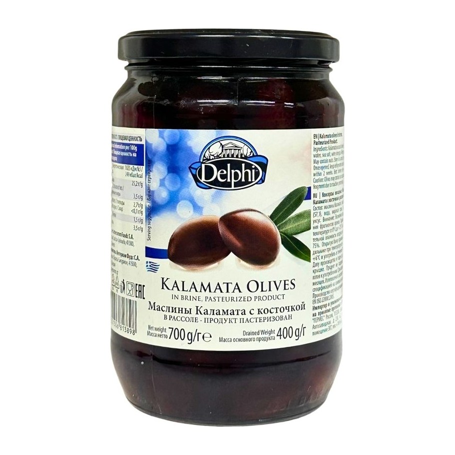 Маслины с косточкой в рассоле Delphi 700 гр