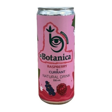 Botanica Напиток натуральный слабогазированный с соком Малины и смородины жб 0,33л