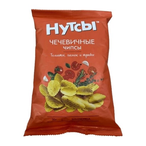 Чечевичные чипсы со вкусом томаты чеснок и травы 50 гр