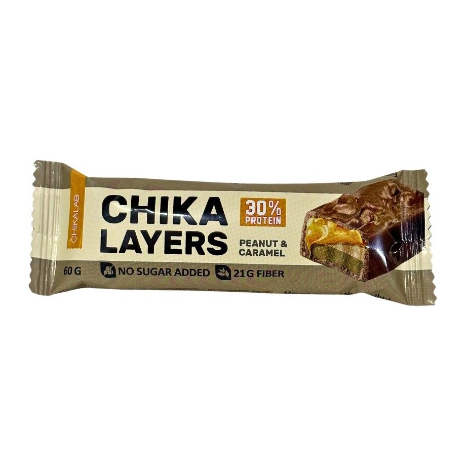 Chikalab Layers Батончик глазированный Соленая карамель и Арахис 60гр 20шт