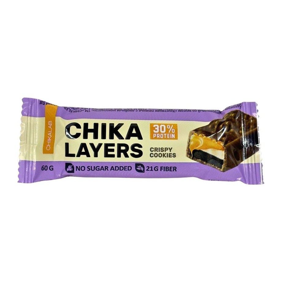Chikalab Layers Батончик глазированный Хрустящее печенье двойным шоколадом 60гр 20шт