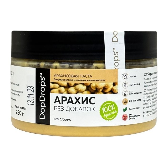 DopDrops паста Арахисовая Без добавок 250гр