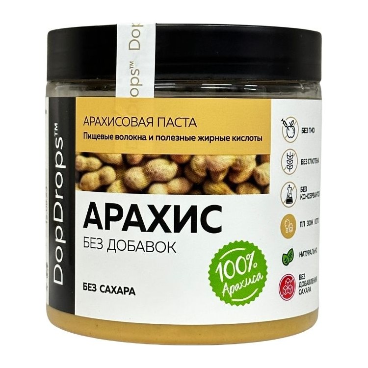 DopDrops паста Арахисовая Без добавок 500гр