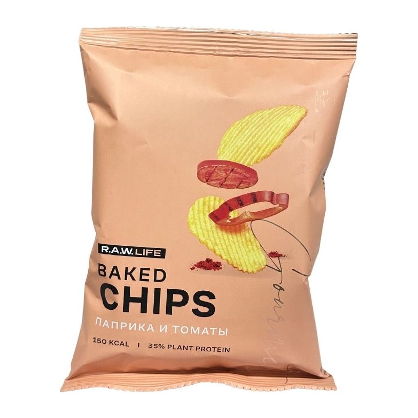 Рау лайф Baked Chips Паприка и томат 35гр 6шт