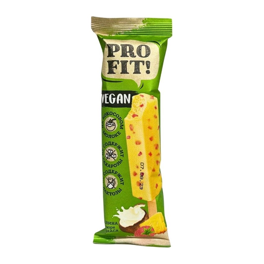 Pro Fit Эскимо на кокос.мол с пюре ананаса и малиной без сахара 50гр*21