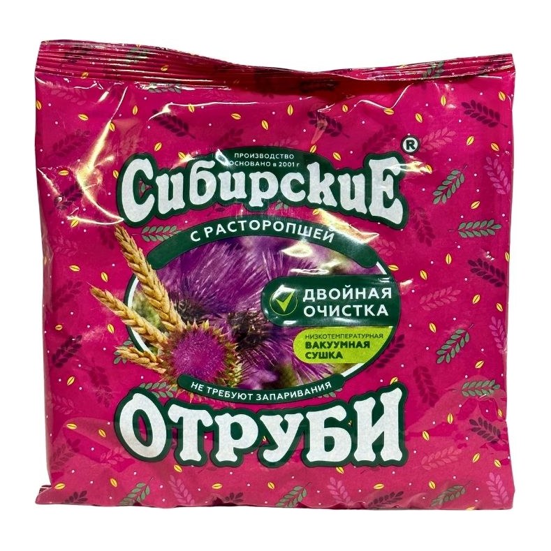 Сибирская клетчатка Отруби Сибирские Пшеничные с расторопшей 200гр 20шт