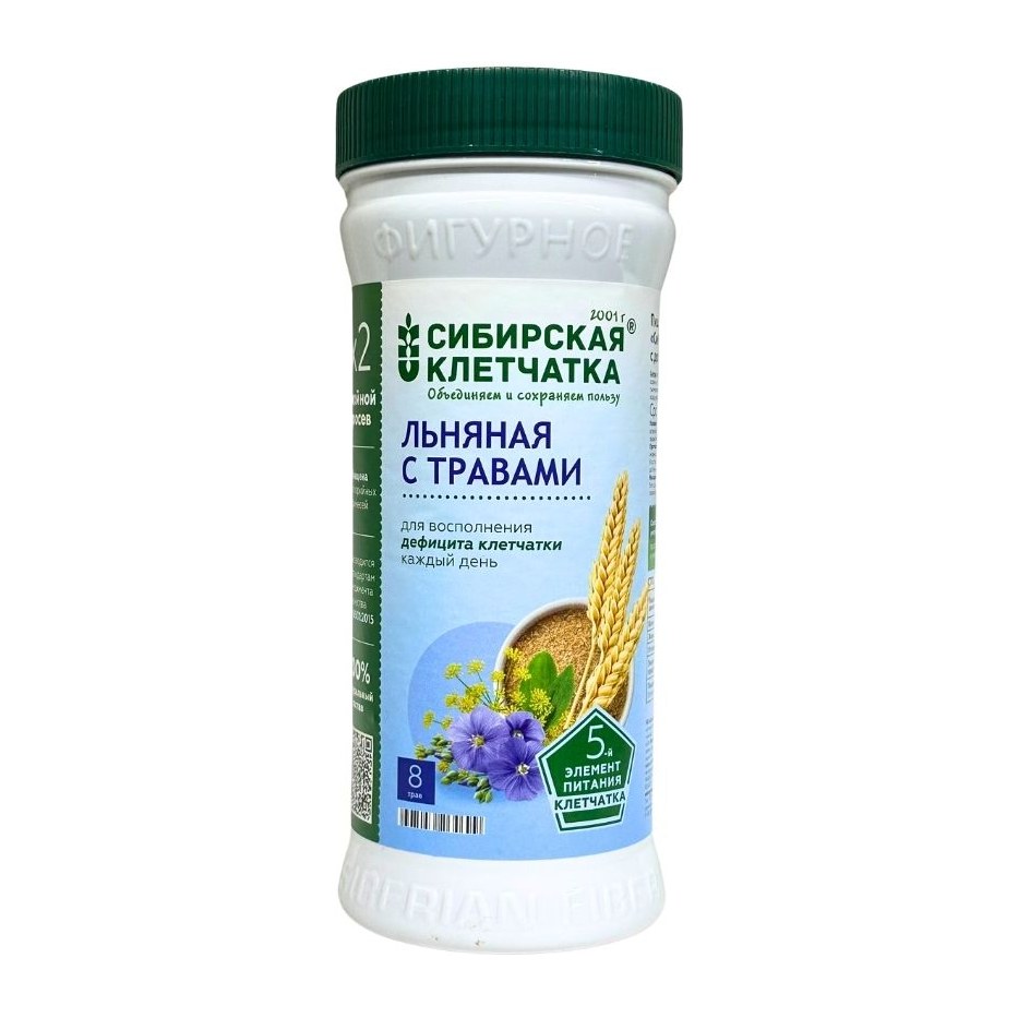 Сибирская клетчатка Льняная с травами 280гр