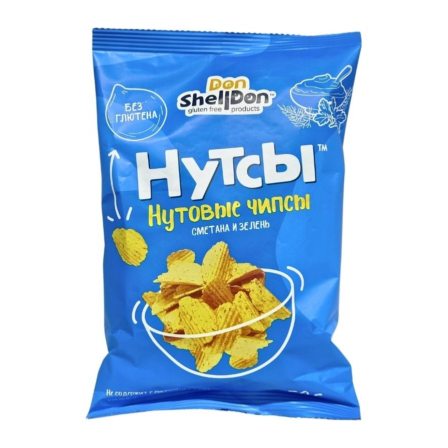 Чипсы нутовые НУТСЫ Сметана и зелень 50 гр