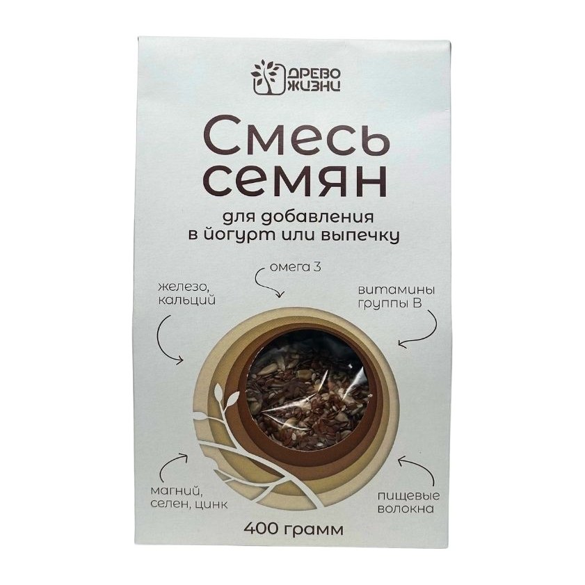Смесь семян для добавления в йогурт и выпечку 400 гр 1/12