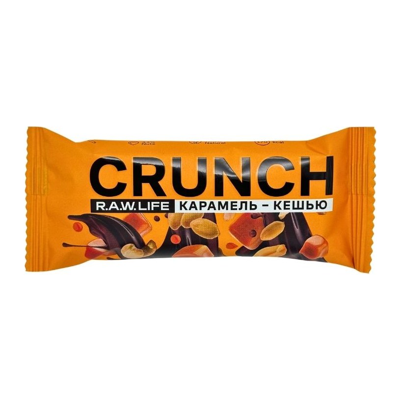 Рау лайф Ореховый батончик CRUNCH Choco Карамель-кешью