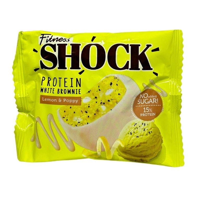 FitnesShock Изделие кондитерское глазированное Брауни лимон-мак 50гр 10шт