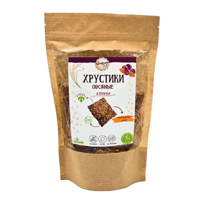 20% Здравушка Хрустики Овсяные клюква 150гр