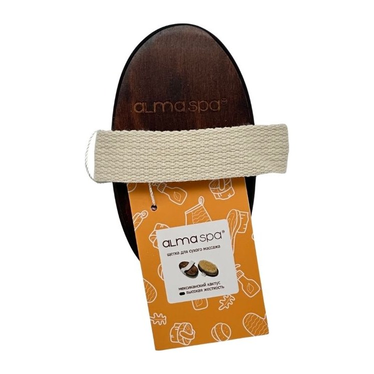 Alma spa щетка из кактуса для сухого массажа на ремне 13см