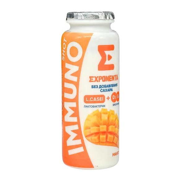 Exponenta Продукт кисломолочный ХАЙ-ПРО Иммуно Шот Манго 100 гр