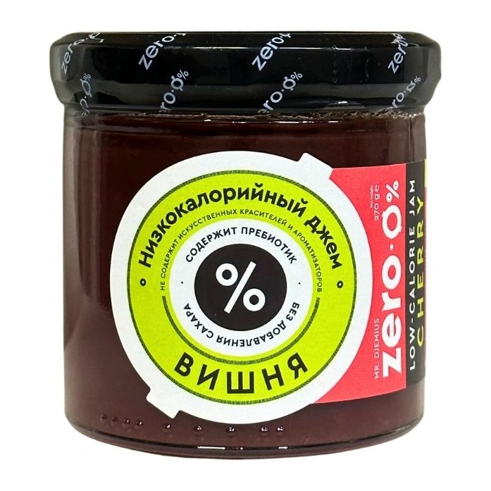 Мистер Джемиус Низкокалорийный джем Вишня 270 мл 8шт