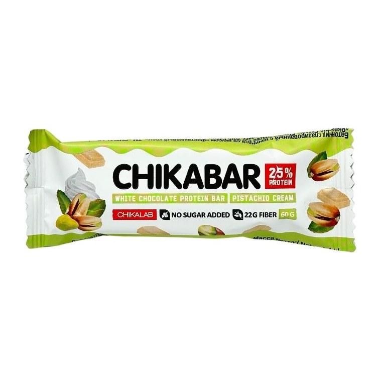Chikalab батончик глазированный с начинкой фисташковый крем 60гр 20шт