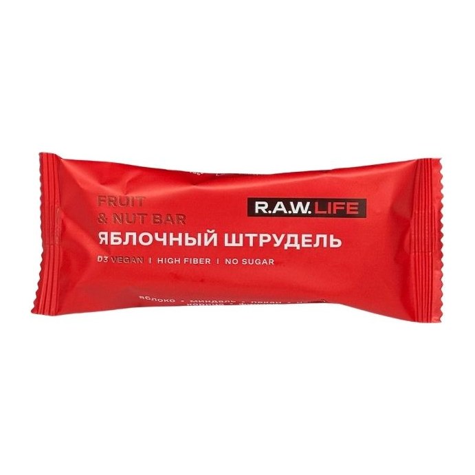 Рау Лайф Орехово-фруктовый батончик Яблочный Штрудель 47гр 15шт
