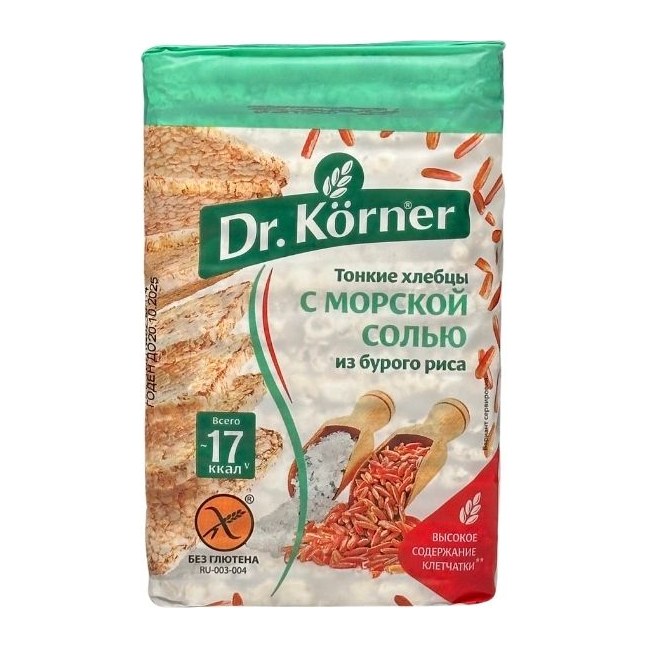 Dr Korner Хлебцы хрустящие Рисовые с морской солью 100гр