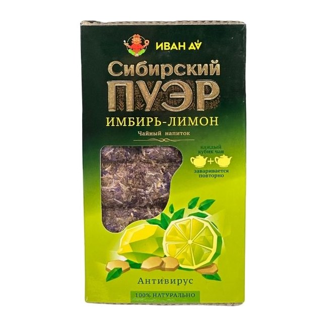 Чайный напиток Сибирский пуэр имбирь и лимон 96 гр 12 шт