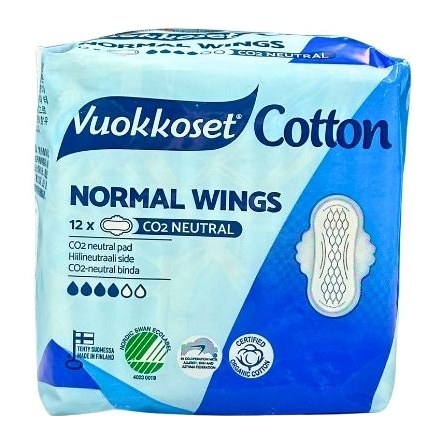 20% Vuokkoset 12 Normal wings Прокладки хлопок нормал с крылышками 12шт