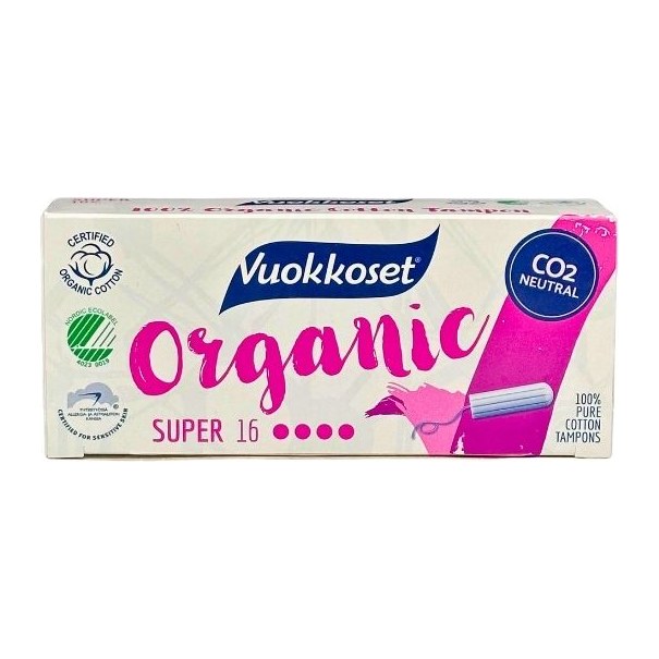 20% Vuokkoset 16 Organic super Тампоны женские гигиенические 20шт