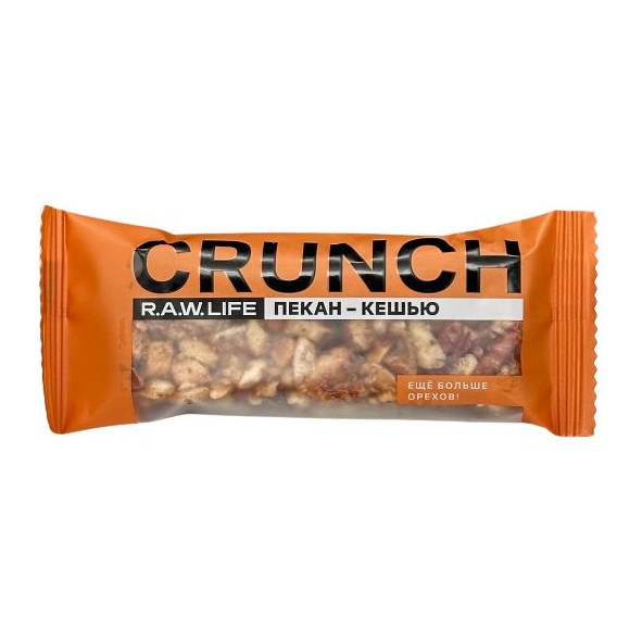 Рау лайф Ореховый батончик CRUNCH Choco Пекан-кешью 12шт