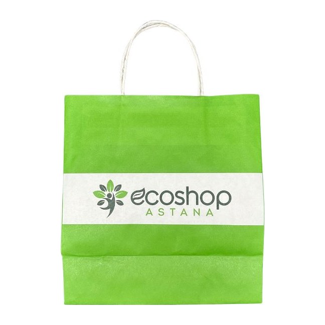 Бумажные пакеты средние Ecoshop зеленые