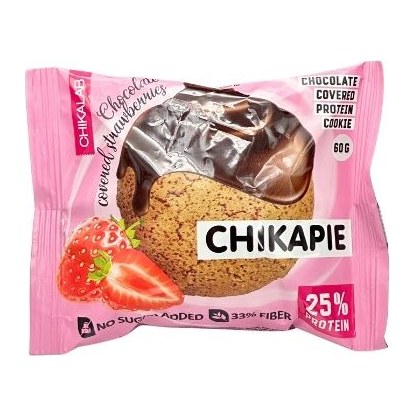 Chikalab Печенье глазированное с начинкой Клубника в шоколаде 60гр 9шт