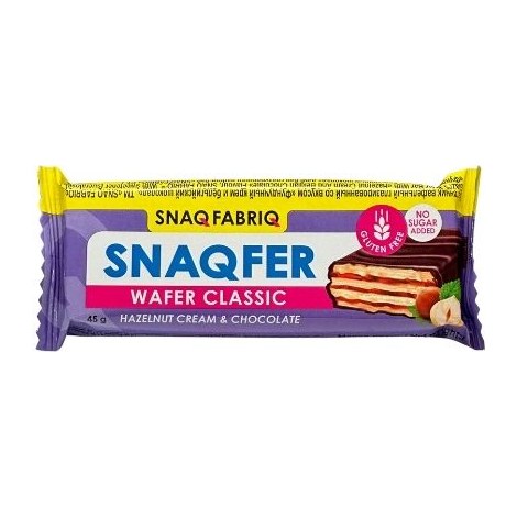 SNAQ FABRIQ Батончик вафельный глазированный со вкусом Фундучный крем и бельгийский шоколад 45гр 20ш
