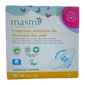 MASMI NATURAL COTTON Ультратонкие дневные гигиенические прокладки Soft 10 шт