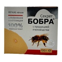 Медовая композиция Секрет бобра с продукцией пчеловодства Легкие легкие 100гр