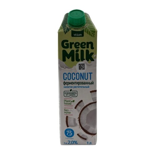 20% Green milk Напиток с кокосом на ячменно-нутовой основе 1 л 12 шт