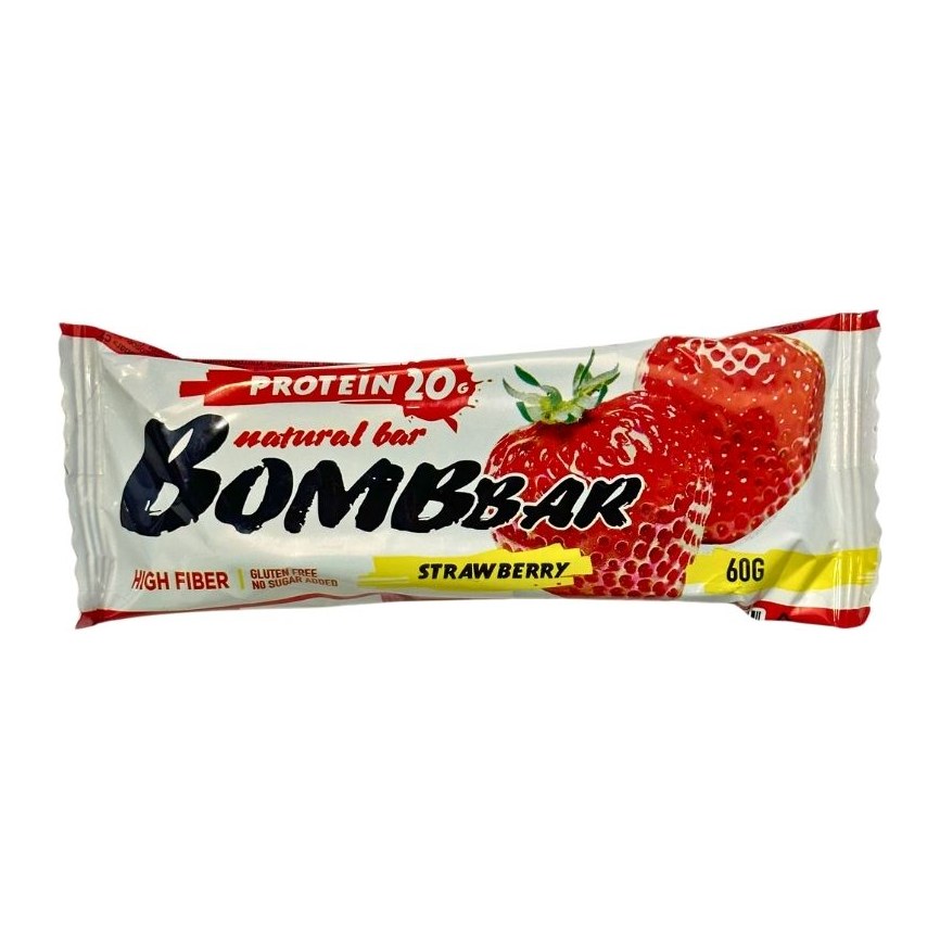 Bombbar батончик Клубника 60гр 20шт