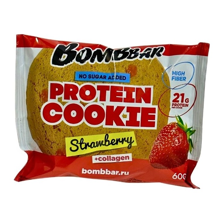 Bombbar Печенье неглазированное Клубника 60 гр 10 шт
