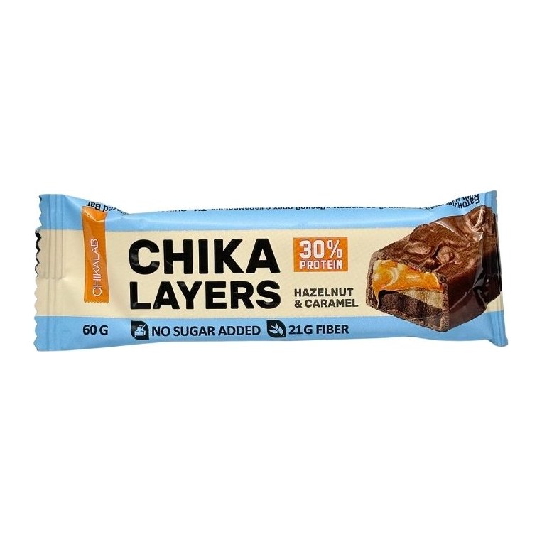 Chikalab Layers Батончик глазированный Лесной орех с карамелью 60гр 20шт