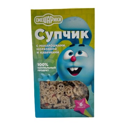 Смешарики Супчик с макарошками морковкой и кабачками 160 гр 10 шт