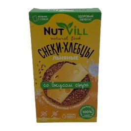 NutVill Снеки-хлебцы Со вкусом сыра ферментированные с пребиотиком без сахара и без глютена 70 гр