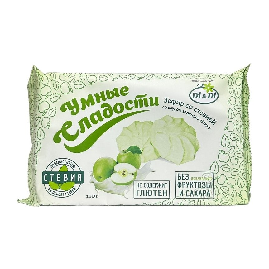 Зефир Умные сладости со вкусом зеленого яблока 150 гр 11 шт