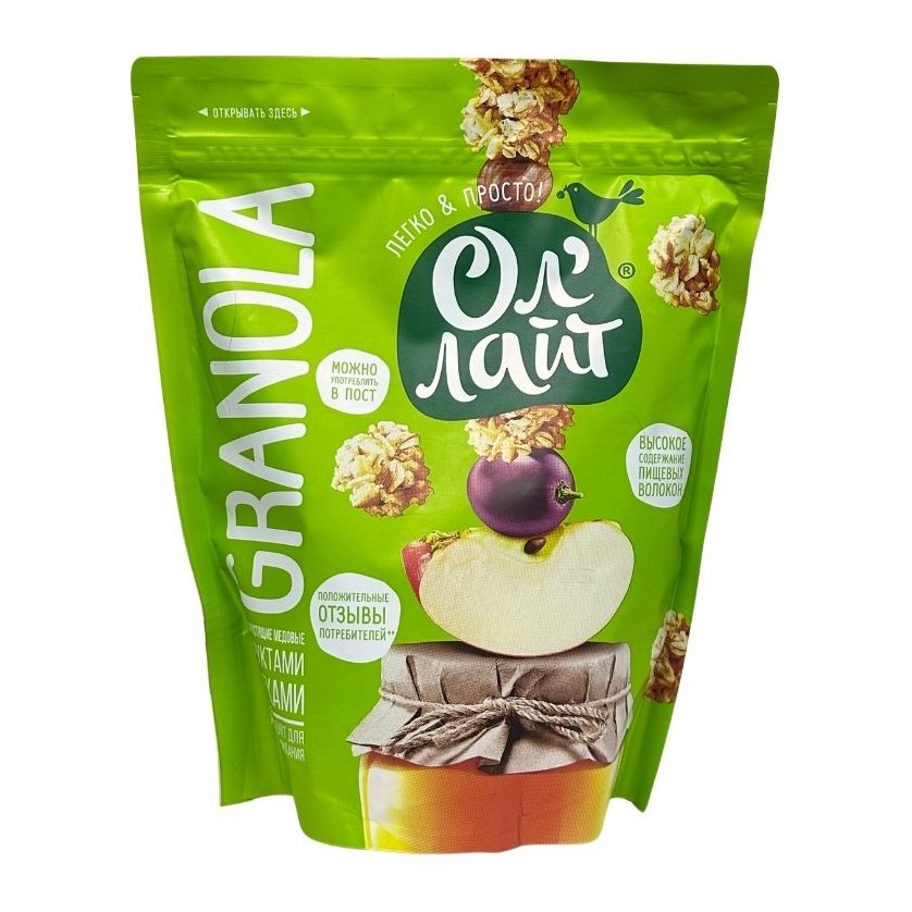 Ол лайт Мюсли хрустящ.медов с фруктами и орехами 12/280гр