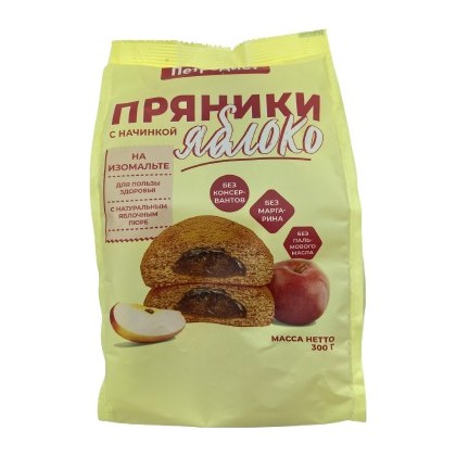 Петродиет Пряники с яблочной начинкой на изомальте 300гр 7шт