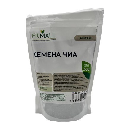 Семена чиа ТМ FitMall дойпак 500 гр 10 шт