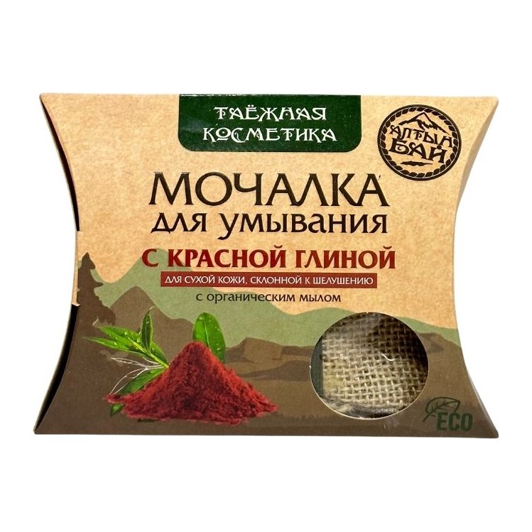 Алтын бай Мочалка для умывания с красной глиной 60гр