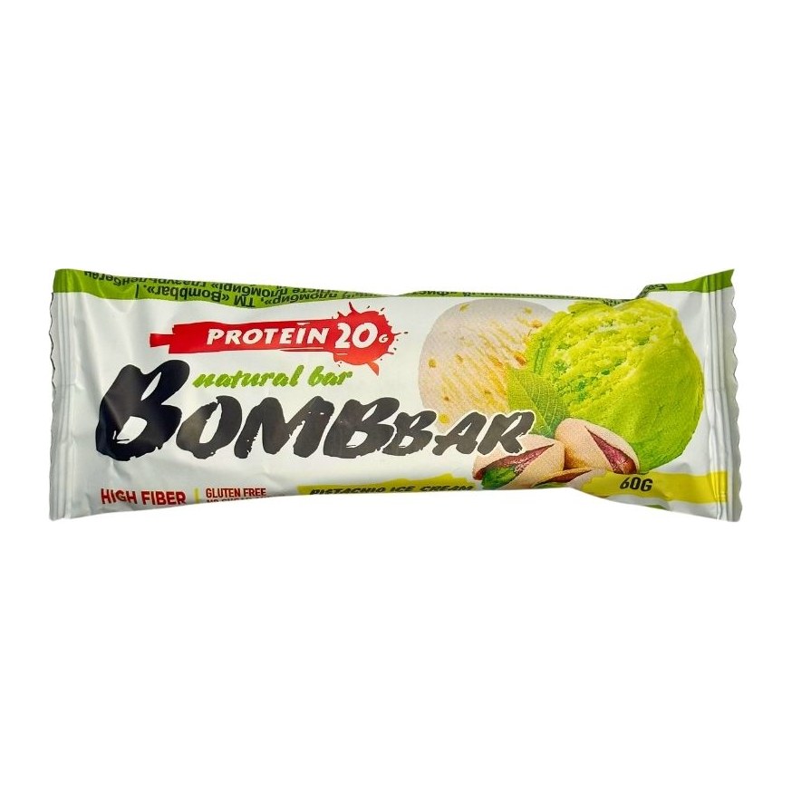 Bombbar батончик Фисташковый пломбир 60гр 20шт